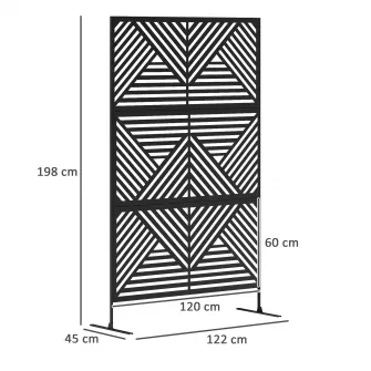 Separator Decorativ de Exterior si Spalier pentru Plante Cataratoare, 122x45x198 cm, Negru