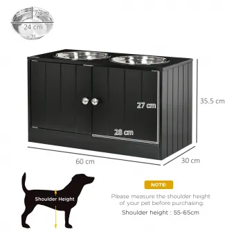 Statie Hranire Caini Mari – 2 Boluri Inox & Depozitare