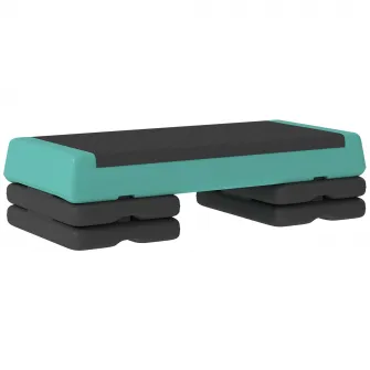 Stepper Fitness Reglabil la 10,5/15,5/20,5 cm cu Suprafata Antiderapanta si Capacitate 250 kg, Verde