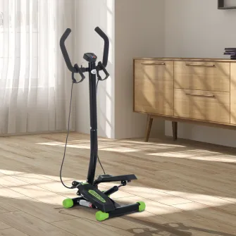 Stepper Profesional Fitness cu Manubriu si Corzi, 40x48x118cm