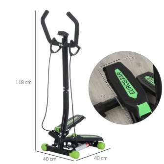 Stepper Profesional Fitness cu Manubriu si Corzi, 40x48x118cm