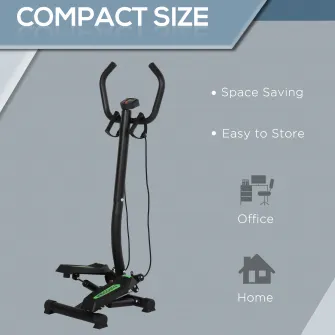 Stepper Profesional Fitness cu Manubriu si Corzi, 40x48x118cm