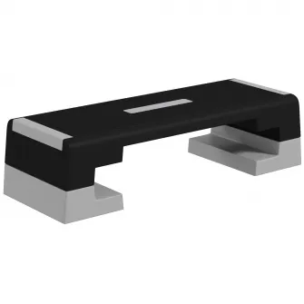 Stepper Reglabil pe inaltime cu Trepte Detasabile si Baza Antiderapanta, din ABS, 97x36x15/20/25 cm, Gri