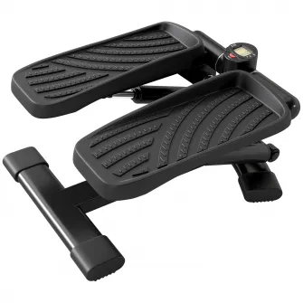 Stepper Twister 2 in 1 cu Monitor LCD, Pedale Mari si Antiderapante, Capacitate 100 kg, Negru