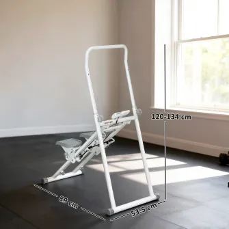 Stepper Vertical Pliabil cu Maner Reglabil, Pedale Antiderapante si Monitor LCD, Alb