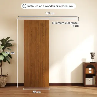 Usa Culisanta de Interior 75x210 cm, sina Silentioasa din Aliaj de Aluminiu, Kit Accesorii, Ghidaj, Usa de Interior Stil Minimalist, din MDF, Impermeabila, pentru Bucatarie, Baie, Birou