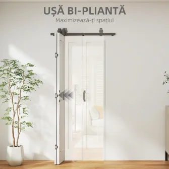 Usa glisanta tip carte, pliabila, cu suprafata vopsibila, 70x210 cm, alb