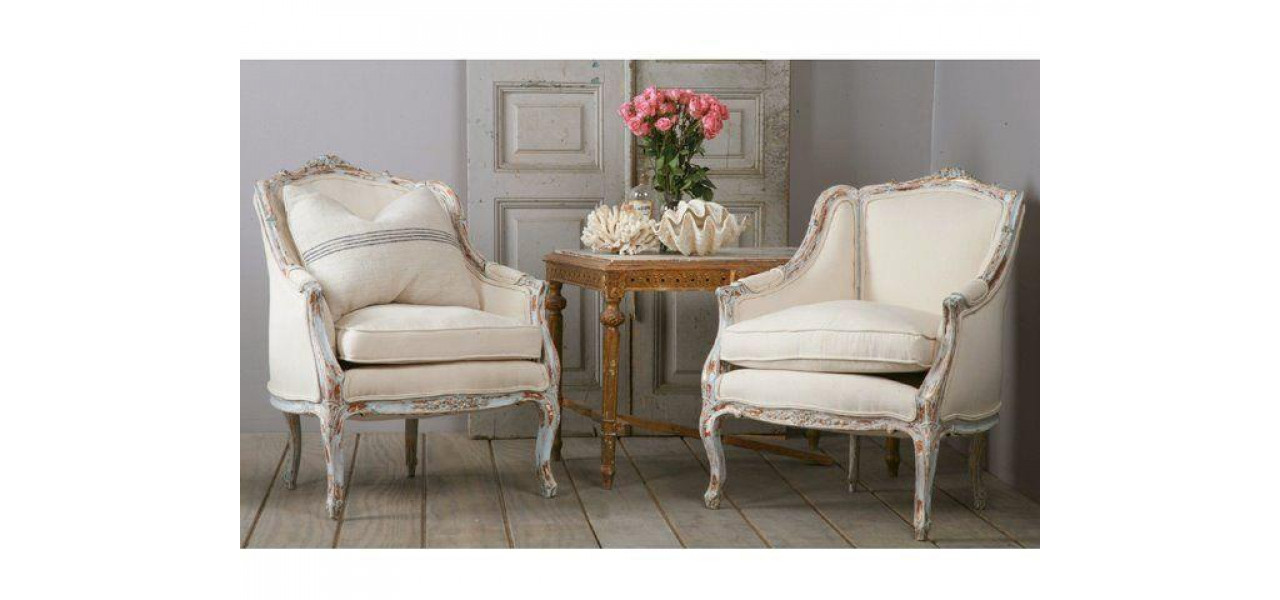 Stiluri populare de fotolii albe pentru decorul rustic francez.