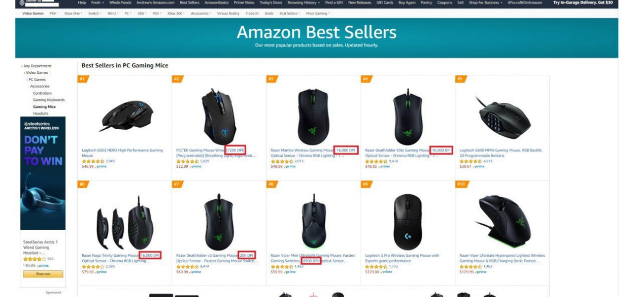 O comparatie intre mouse-ul wireless DPI si reflexele de jocuri.