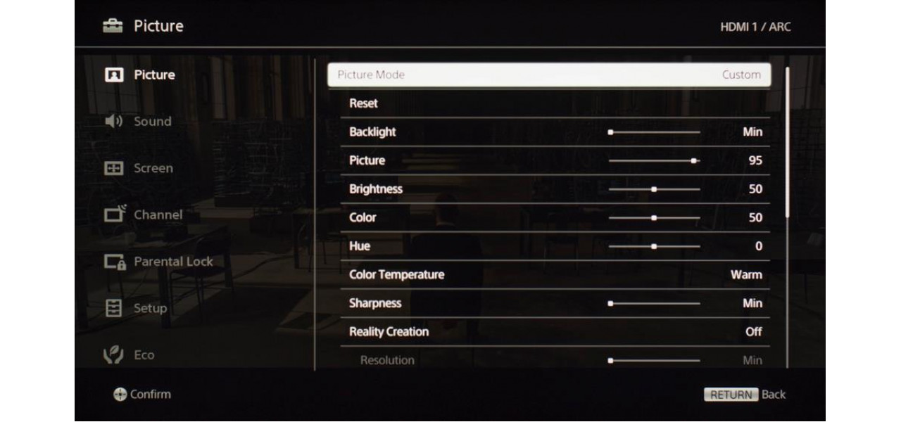 Dincolo de elementele de baza TV Sony Optiuni avansate de calibrare.