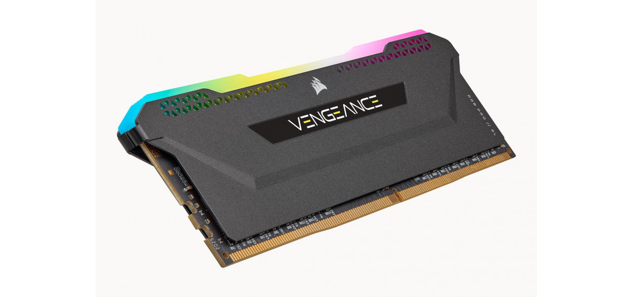 Corsair RGB Pro XT SL Slim Profil RAM cu efecte de iluminare orbitoare.