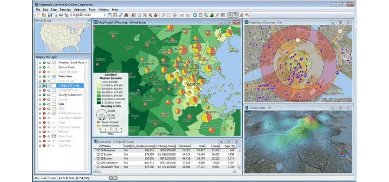 Explorarea software-ului PC pentru sisteme de informatii geografice si cartografiere.