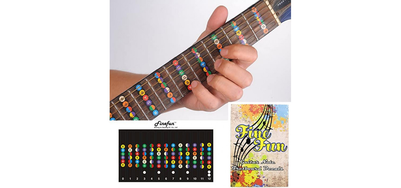 Stapaneste-ti tastatura chitarei cu autocolante pentru fretboard.