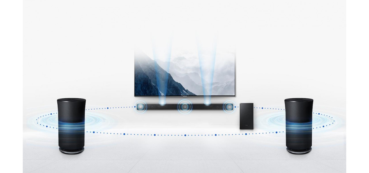 Inovatie de sunet Samsung: crearea unei experiente de sunet surround.