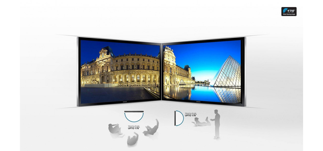 Unghi larg de vizualizare Samsung Plus o imagine clara din orice punct.