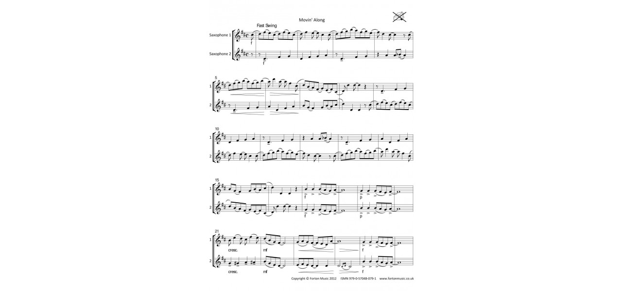 Duete de saxofon: Armonizarea a doua voci ca una.