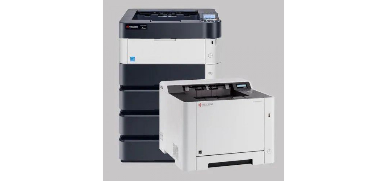 Designul care economiseste spatiu al imprimantelor multifunctionale Kyocera.