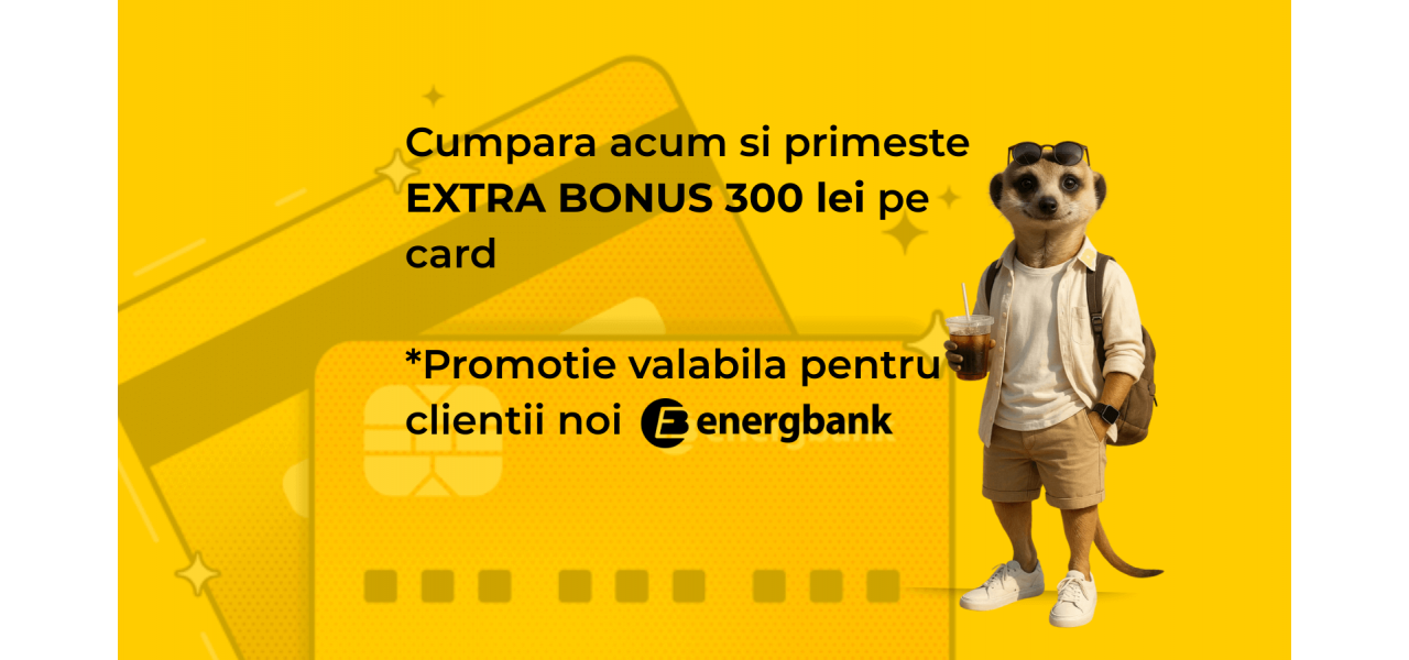 Primește 300 lei pe cardul Energbank la o achiziție pe Smart.md