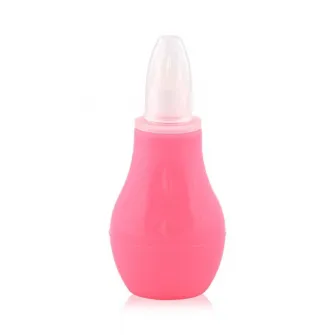 Aspirator nazal, Lorelli, 0 luni+, eliberarea cailor respiratorii, cu capac de protectie, material fin si moale, Blush Pink