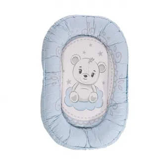 Baby Nest, Lorelli, 92 x 58 cm, bumbac ranforce, Little Bear Blue