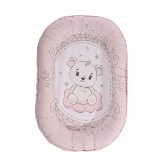 Baby Nest, Lorelli, 92 x 58 cm, bumbac ranforce, Little Bear Pink