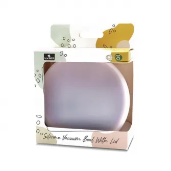 Bol de hranire cu capac, Lorelli, din silicon natural, cu ventuza, 6 luni+, Pink