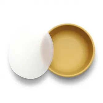 Bol de hranire cu capac, Lorelli, din silicon natural, cu ventuza, 6 luni+, Yellow