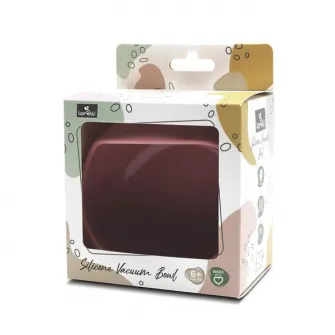 Bol de hranire din silicon natural, Lorelli, cu ventuza, 6 luni+, Pink