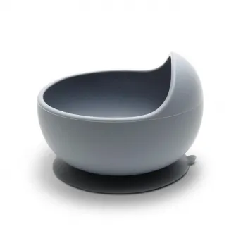 Bol de hranire din silicon natural, lorelli, cu ventuza, 6 luni+, Grey