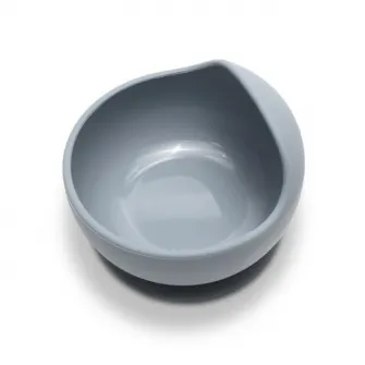 Bol de hranire din silicon natural, lorelli, cu ventuza, 6 luni+, Grey