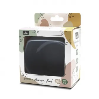 Bol de hranire din silicon natural, lorelli, cu ventuza, 6 luni+, Grey