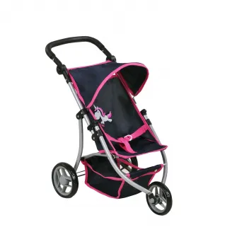 Carucior Jogger pentru papusi, Knorr Toys, Lio, maner reglabil pe inaltime, 59x35,50x63,50 cm, 3 Ani+, Unicorn Blue