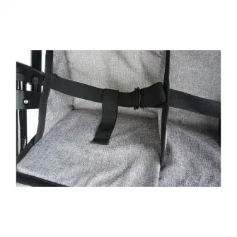 Carucior pentru doua papusi, Knorr Toys, Duo, maner reglabil pe inaltime, 64 x 48 x 55 cm, 3 Ani+, Jeans Grey