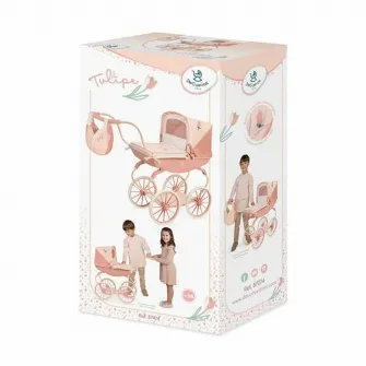 Carucior pentru papusi Decuevas, 2 roti, roz, dimensiuni 50x30x60cm