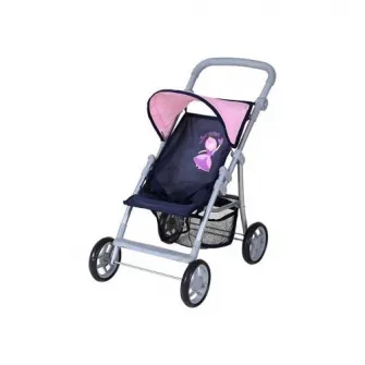 Carucior pentru papusi, Knorr Toys, Liba, maner reglabil pe inaltime, 54x35x44 cm, 3 Ani+, Princess Blue