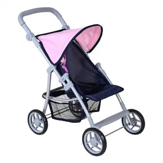Carucior pentru papusi, Knorr Toys, Liba, maner reglabil pe inaltime, 54x35x44 cm, 3 Ani+, Princess Blue