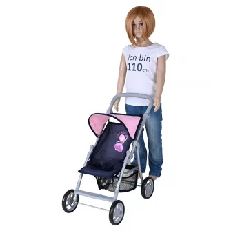 Carucior pentru papusi, Knorr Toys, Liba, maner reglabil pe inaltime, 54x35x44 cm, 3 Ani+, Princess Blue