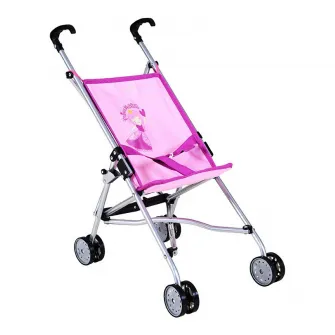 Carucior sport pentru papusi, Knorr Toys, Sim, 42 x 27 x 55 cm, 3 Ani+, Princess Pink