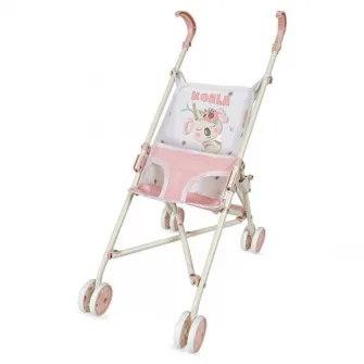 Carucior tip umbrela pentru papusi, DeCuevas, compact si practic, manere ergonomice, colectia Koala, Roz