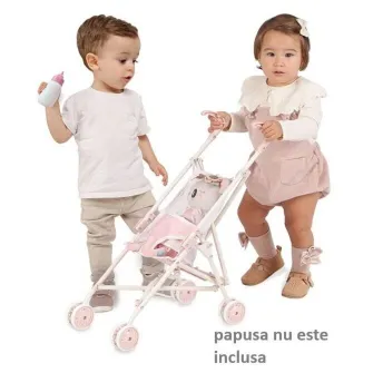 Carucior tip umbrela pentru papusi, DeCuevas, compact si practic, manere ergonomice, colectia Koala, Roz