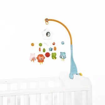 Carusel muzical patut Lorelli - Happy animals, albastru