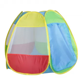 Casuta de joaca pentru copii, Knorr Toys, potrivit interior/exterior, include 50 bile asortate coloristic fara BPA, din tesatura de cort hidrofuga, 0 Luni+, 100x100x90 cm, Bellox