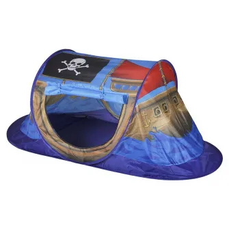 Cort de joaca pop-up pentru copii, Knorr Toys, potrivit interior/exterior, din material hidrofug, 170x85x70 cm, 3 Ani+, Corabia Piratilor