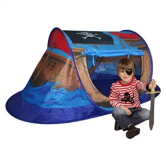 Cort de joaca pop-up pentru copii, Knorr Toys, potrivit interior/exterior, din material hidrofug, 170x85x70 cm, 3 Ani+, Corabia Piratilor