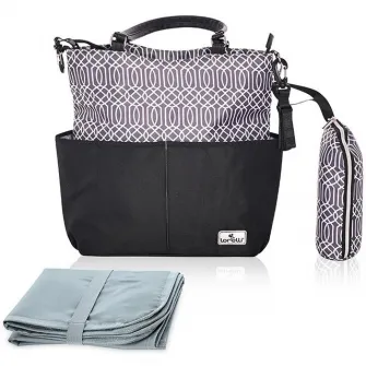 Geanta pentru accesoriile bebelusului, Lorelli, Laura, compartimentata, Black, colectie 2021