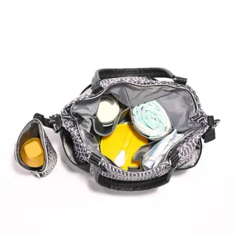 Geanta pentru accesoriile bebelusului, Lorelli, Laura, compartimentata, Black, colectie 2021