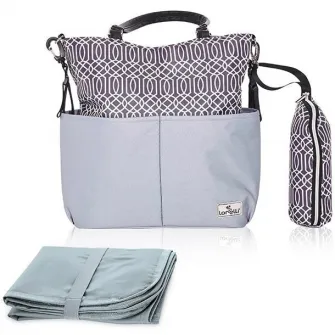 Geanta pentru accesoriile bebelusului, Lorelli, Laura, compartimentata, Grey, colectie 2021