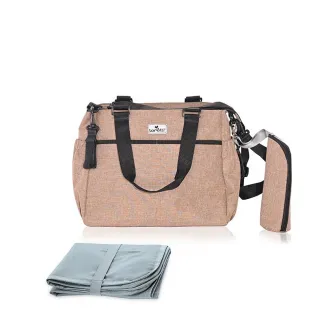 Geanta pentru accesoriile bebelusului, Maya, 9 compartimente, cu bretea pentru umar, compartiment izoterm detasabil, Beige