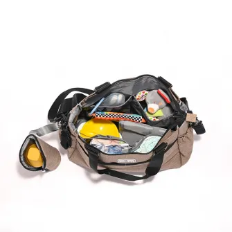 Geanta pentru accesoriile bebelusului, Maya, 9 compartimente, cu bretea pentru umar, compartiment izoterm detasabil, Beige