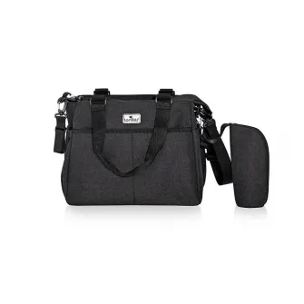 Geanta pentru accesoriile bebelusului, Maya, 9 compartimente, cu bretea pentru umar, compartiment izoterm detasabil, Black